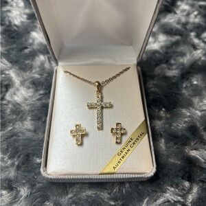 *SOLD* Cross necklace and earrings set